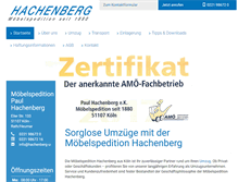 Tablet Screenshot of hachenberg-umzuege.de